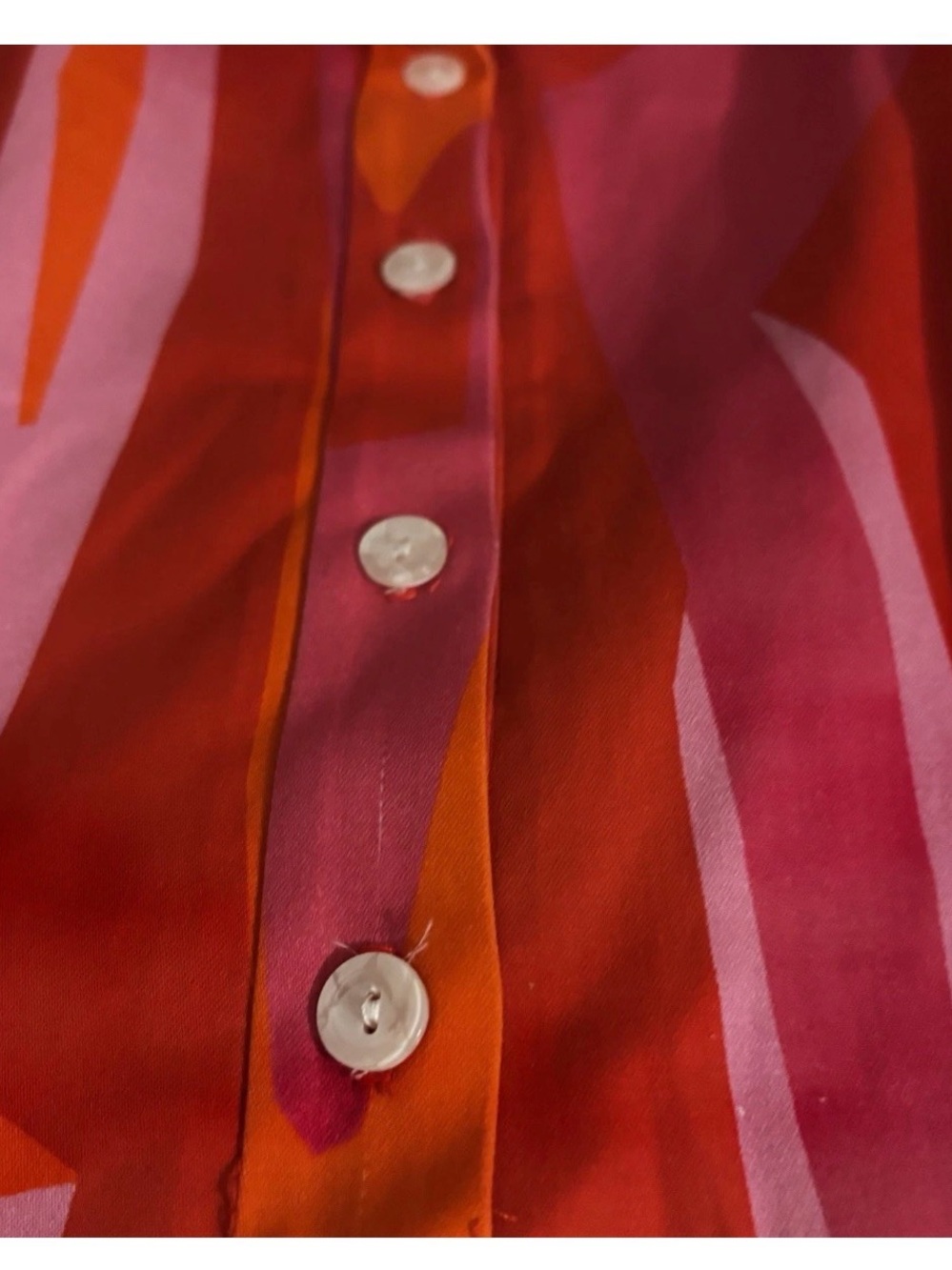 NWT Large SCAPA button down knee length  dress in orange/pink Lauren Perre - Picture 4 of 9